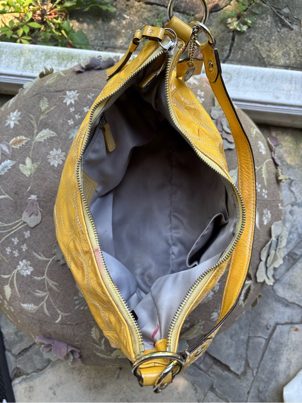 Coach Mustard Yellow Leather Hobo Shoulder Bag - Picture 12 of 16